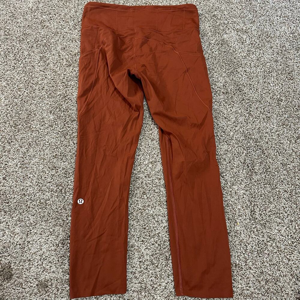 LULULEMON Women's Fast and Free High-Rise Crop 23" Size 8 In Dark Terracotta - Picture 2 of 13
